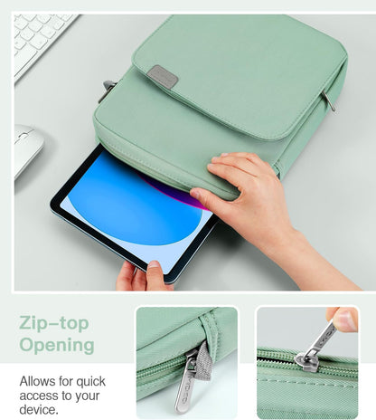 MoKo 13.3-14 Inch Laptop Sleeve Bag Fits MacBook Pro M3/M2 14" 2023, MacBook Pro 13" M2, New MacBook Air 13.6" M3/M2 2024/2022,Tab S8 Ultra 14.6",Handle Carrying Case with Shoulder Strap, Black & Gray - PuriLite