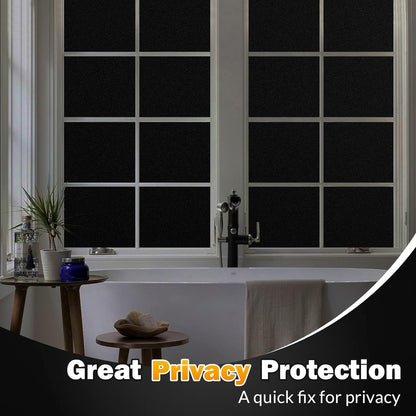 rabbitgoo Window Films for Privacy, Static Cling Frosted Glass Sticker, Non-Adhesive Privacy Film Sun Blocking Window Covering Frosting Vinyl Bathroom Sliding Glass Door, 44.5 x 200cm, Pure Frosted