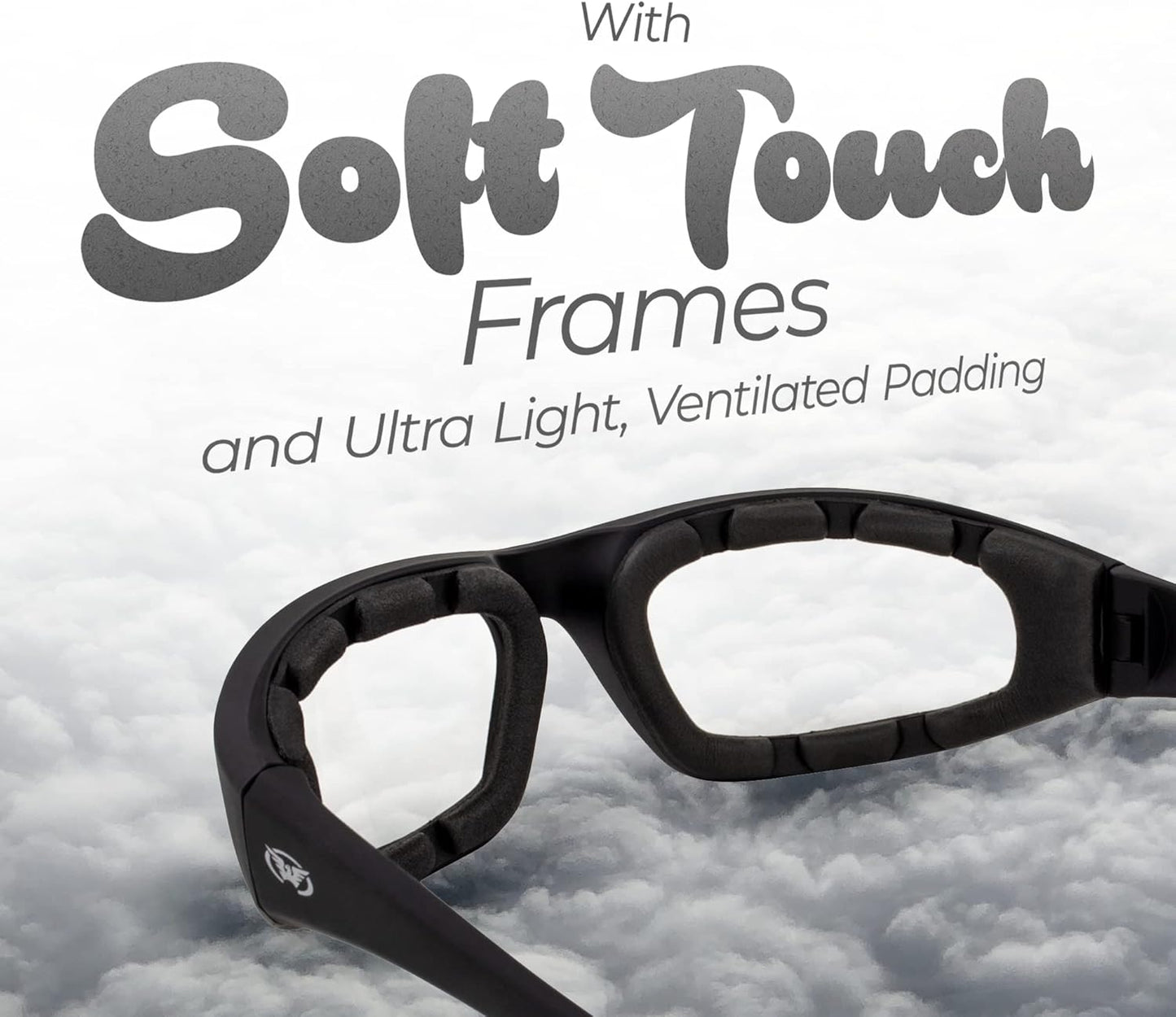 Global Vision Eyewear Kickback Sunglasses with Ethylene Vinyl Acetate Foam, Clear Lens