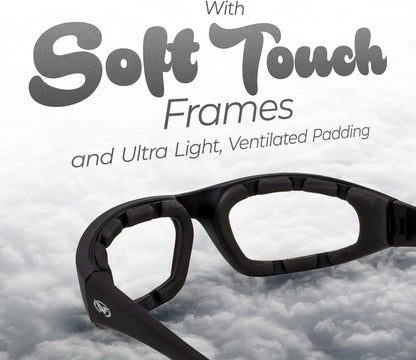 Global Vision Eyewear Kickback Sunglasses with Ethylene Vinyl Acetate Foam, Clear Lens