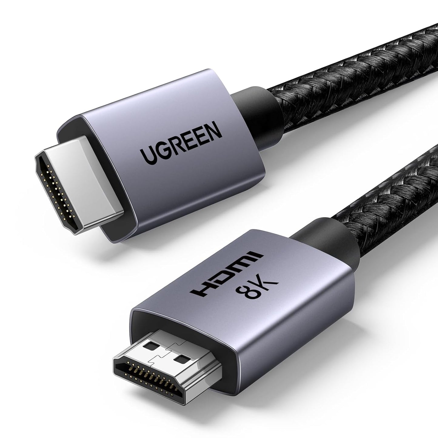 UGREEN 10K 8K HDMI 2.1 Cable 48Gbps 6FT, Certified 8K@60Hz 4K@120Hz 144Hz High Speed Gaming Cable Braided Cord, eARC HDCP 2.3 Dynamic HDR Compatible for HDTV/PS5/Xbox/SoundBar/RTX3090/Blu-ray