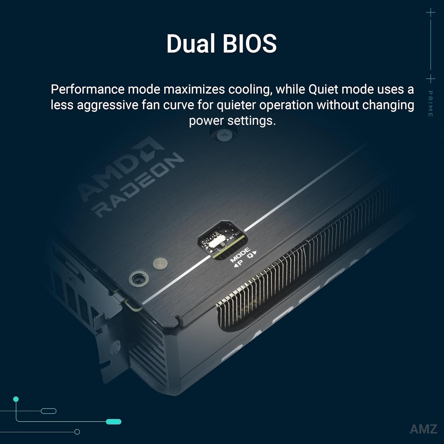 ASUS Prime Radeon™ RX 9060 XT 16GB GDDR6 OC Edition Graphics Card (PCIe 5.0, HDMI/DP 2.1, 2.5-Slot Design, axial-tech Fans, Dual Ball Fan Bearings, Dual BIOS, ASUS GPU Guard)