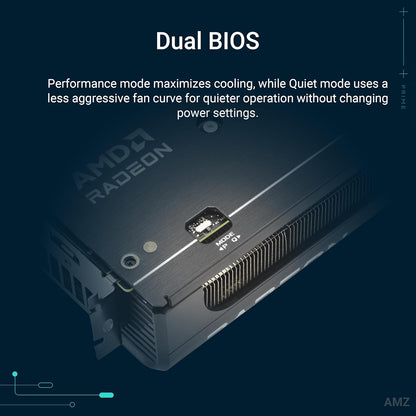 ASUS Prime Radeon™ RX 9060 XT 16GB GDDR6 OC Edition Graphics Card (PCIe 5.0, HDMI/DP 2.1, 2.5-Slot Design, axial-tech Fans, Dual Ball Fan Bearings, Dual BIOS, ASUS GPU Guard)