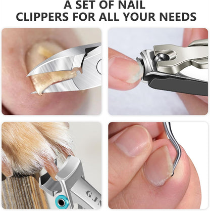Nail Clippers for Men Thick Nails - Gifts for Men Dad Sharp Extra Large Heavy Duty Toesnail Clippers, 16mm Wide Jaw Opening Toenail Clippers for Seniors Nails Cutter