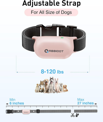 ABBIDOT Shock Collar (8-120 lbs) - Small Size Dog Training Collar with Remote Waterproof Rechargeable Dog Shock Collar with Remote E Collar for Small Medium Large Dogs (Light Pink)