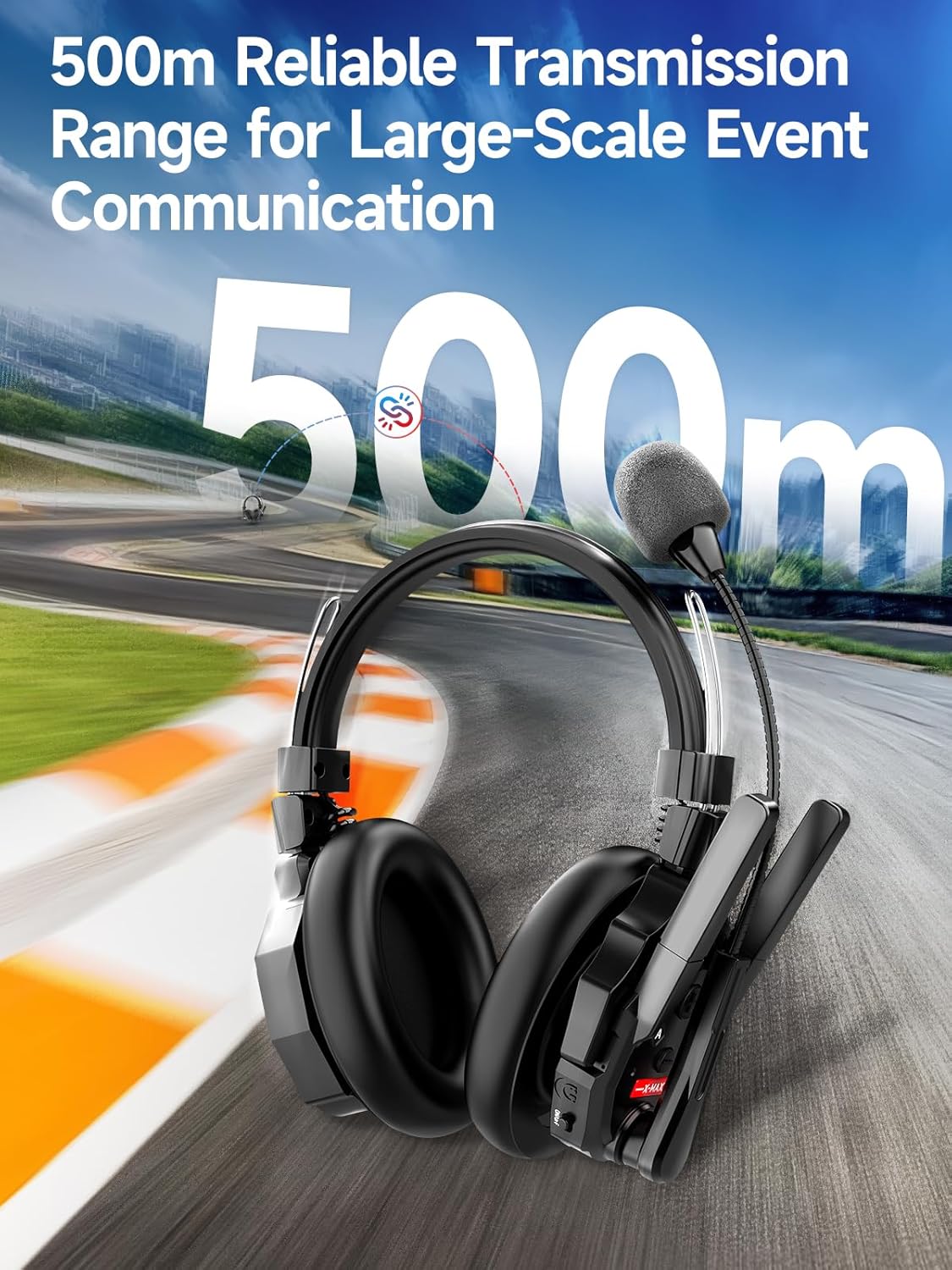 SYNCO XTALK XPRO2 Wireless Intercom Headset System, 2 Person 2.4GHz Wireless Communication Headset Full Duplex 500m/1640ft 24H with Noise Reduction 3.5mm Monitoring for Film Production Teamwork