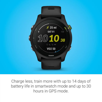 Garmin Forerunner® 255 Music, GPS Running Smartwatch with Music, Advanced Insights, Long-Lasting Battery, Black, 46 MM