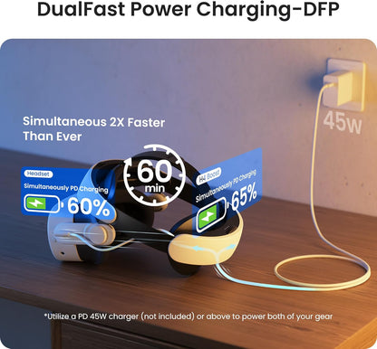 KIWI design H4 Boost Battery Halo Head Strap Compatible with Meta Quest 3 or Meta Quest 3S, Lightweight and DualFast Charging