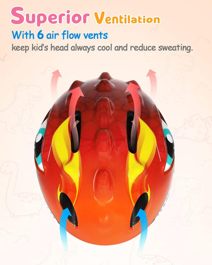 VICTGOAL Kids Bike Helmet for Boys Girls, Lightweight 3D Toddler Bike Helmet Age 3-8, Adjustable Infant Bicycle Helmet for Multi-Sport Scooter Cycling Skateboard