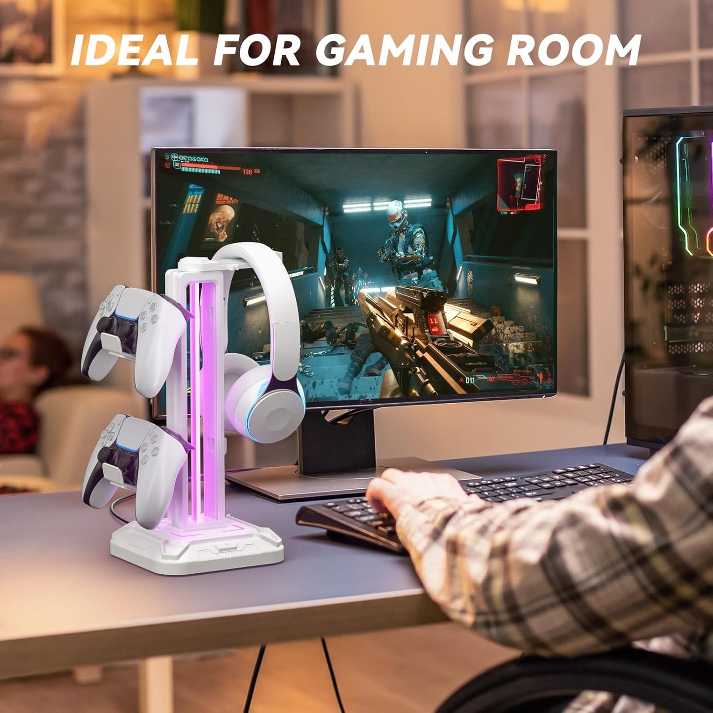 Purilite Select RGB Headphone &amp; Controller Stand