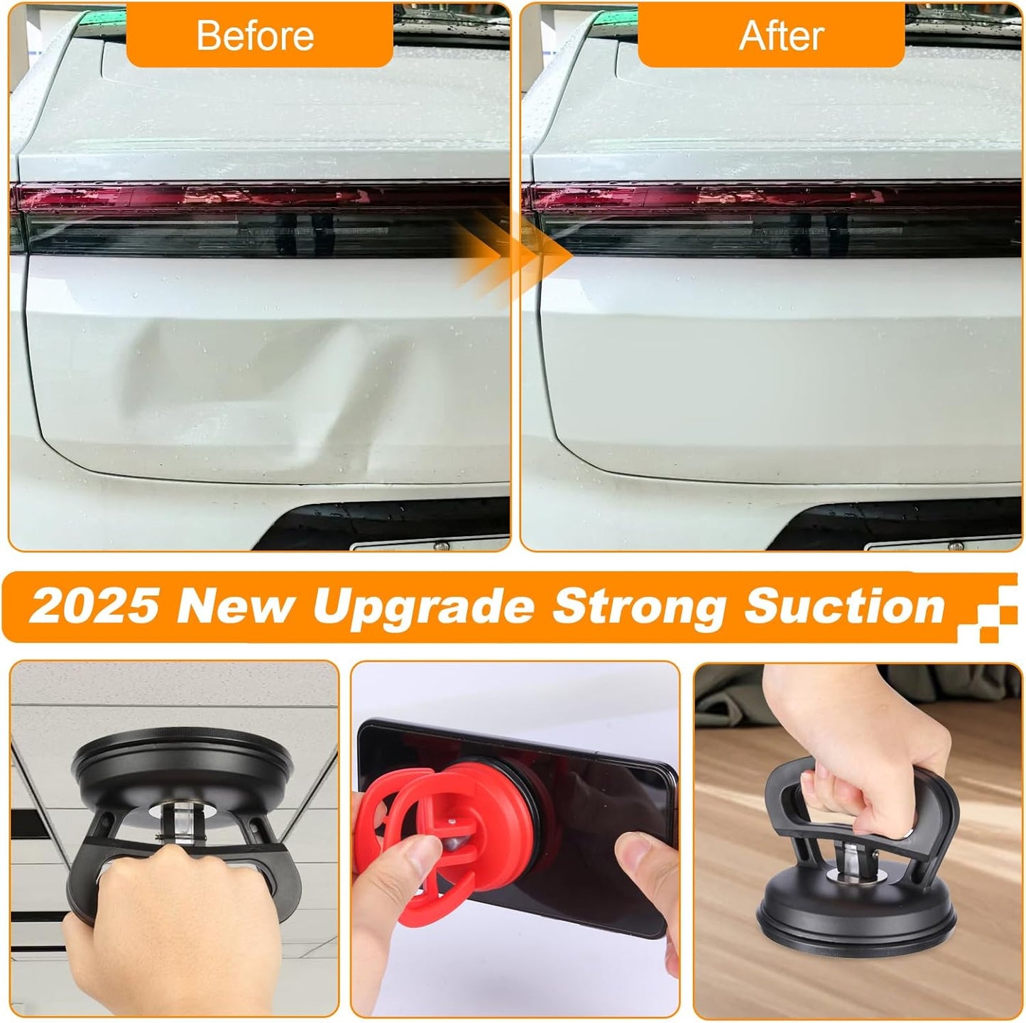 Paintless Dent Puller Repair Kit | Car Dent Puller with Suction Cups | Auto Body Dent Removal Tool Set | Manual Dent Repair Kit for Vehicles | Multi-Purpose Suction Puller - PuriLite
