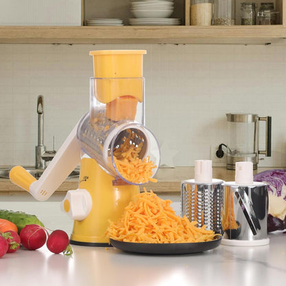 Purilite Select Rotary Cheese Grater with 3 Stainless Steel Blades