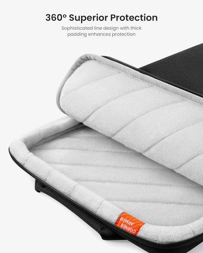 tomtoc DefenderAce-A03 360 Protective Laptop Shoulder Bag for 16-inch New MacBook Pro M4/M3/M2/M1 Pro/Max 2024-2019, Water-Resistant Well-Organized Accessory Sleeve Case with Handle