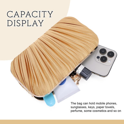 Clutch Purses for Women Evening Bag Pleated Clutch Bag with Chain Party Purses Handbag for Cocktail/Prom/Party/Wedding/Formal