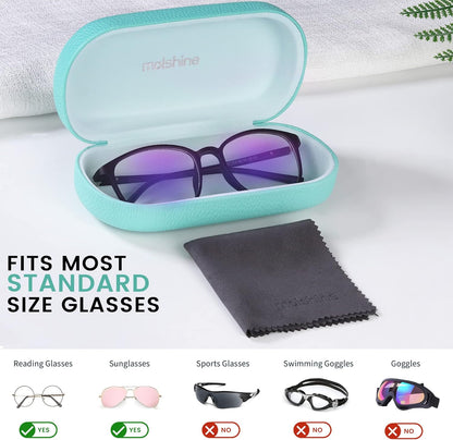molshine Hard Shell Leather Sunglasses Case,Classic Large Glasses Case for Women Men,Sunglass Eyeglasses