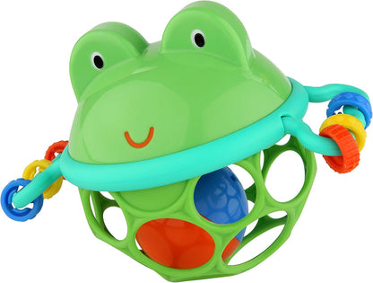 Bright Starts Oball Easy-Grasp Rattle BPA-Free Infant Toy in Teal, Age Newborn and up, 4 Inches