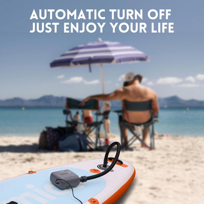 BOSETEN Paddle Board Pump, SUP Electric Air Pump, Deflation Function, Auto-Off, 12V DC Car Connector for Inflatable Stand Up Paddle Board, Kayaks, Boats, Inflators, Paddleboards