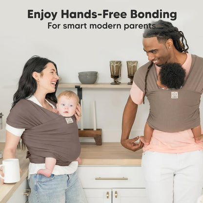 KeaBabies Baby Wrap Carrier - All in 1 Original Baby Carrier Newborn To Toddler Sling, Easy to Wear, Hands Free Bonding, Lightweight, Breathable Infant Wraps (Trendy Black)