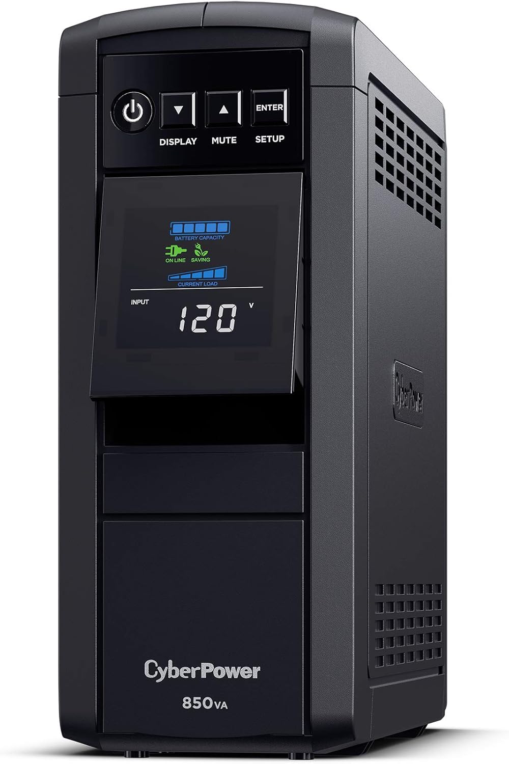 CyberPower CP1500PFCLCD PFC Sinewave UPS System, 1500VA/1000W, 12 Outlets, AVR, Mini Tower, Black
