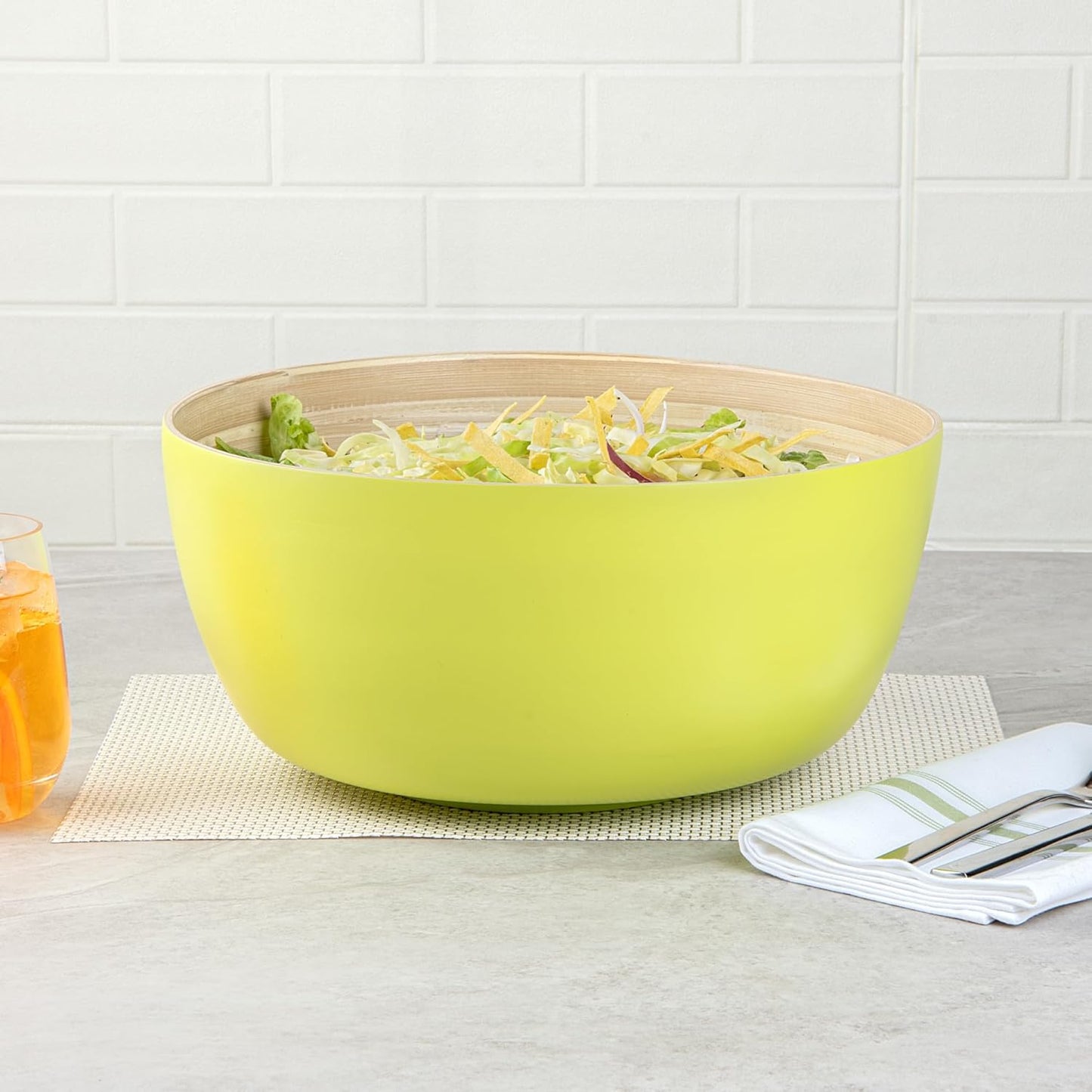 Restaurantware-Bambuddha 15 Ounce Small Salad Bowl, 1 Heavy-Duty Round Salad Bowl - Sustainable, Reusable, Black Bamboo Serving Dish, for Serving Salads, Fruits, and Appetizers