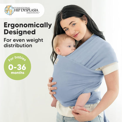 KeaBabies Baby Wrap Carrier - All in 1 Original Baby Carrier Newborn To Toddler Sling, Easy to Wear, Hands Free Bonding, Lightweight, Breathable Infant Wraps (Trendy Black)