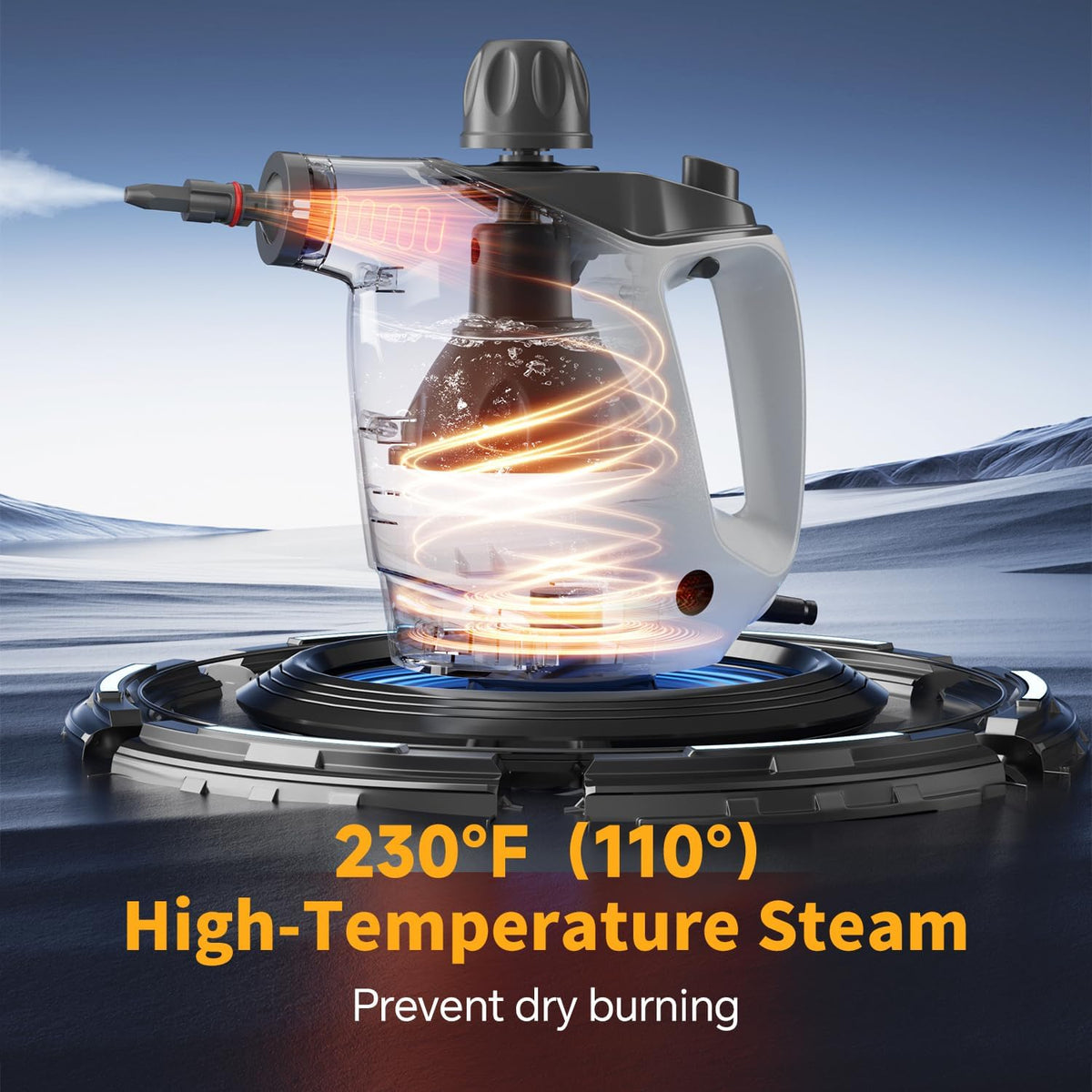 TICYACK Steam Cleaner Handheld, 500ML, Continuous Steam,16 PCS, Grey/White