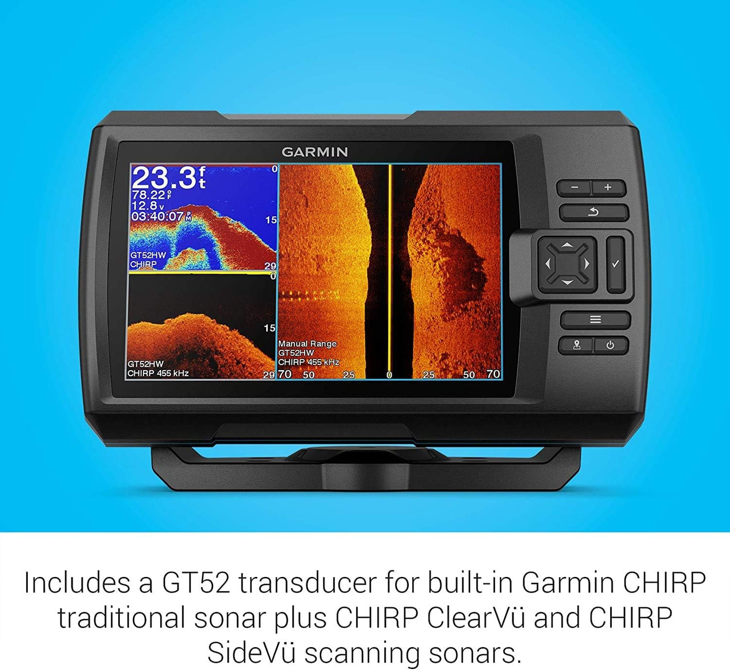 Garmin Striker Vivid 4cv Bundle with Transducer and Protective Cover, 4-inch Color Fishfinder, Vivid Scanning Sonar Color Palettes 010-02550-00