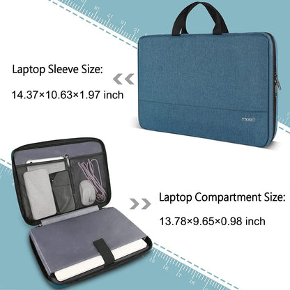 Ytonet Laptop Sleeve, 15.6 inch TSA Laptop Bag Laptop Case Water Resistant Computer Carrying Bag Compatible for Lenovo, HP, Dell, Asus Notebook, Gifts for Men Women, Grey
