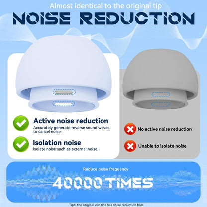 4 Pairs Replacement Ear Tips for AirPods Pro 2nd/1st Generation with Portable Storage Box & Cleaner Pen,Noise Reduction Holewith & Built-in dust Guard Screen,Silicone Ear Tips for AirPods Pro (White)
