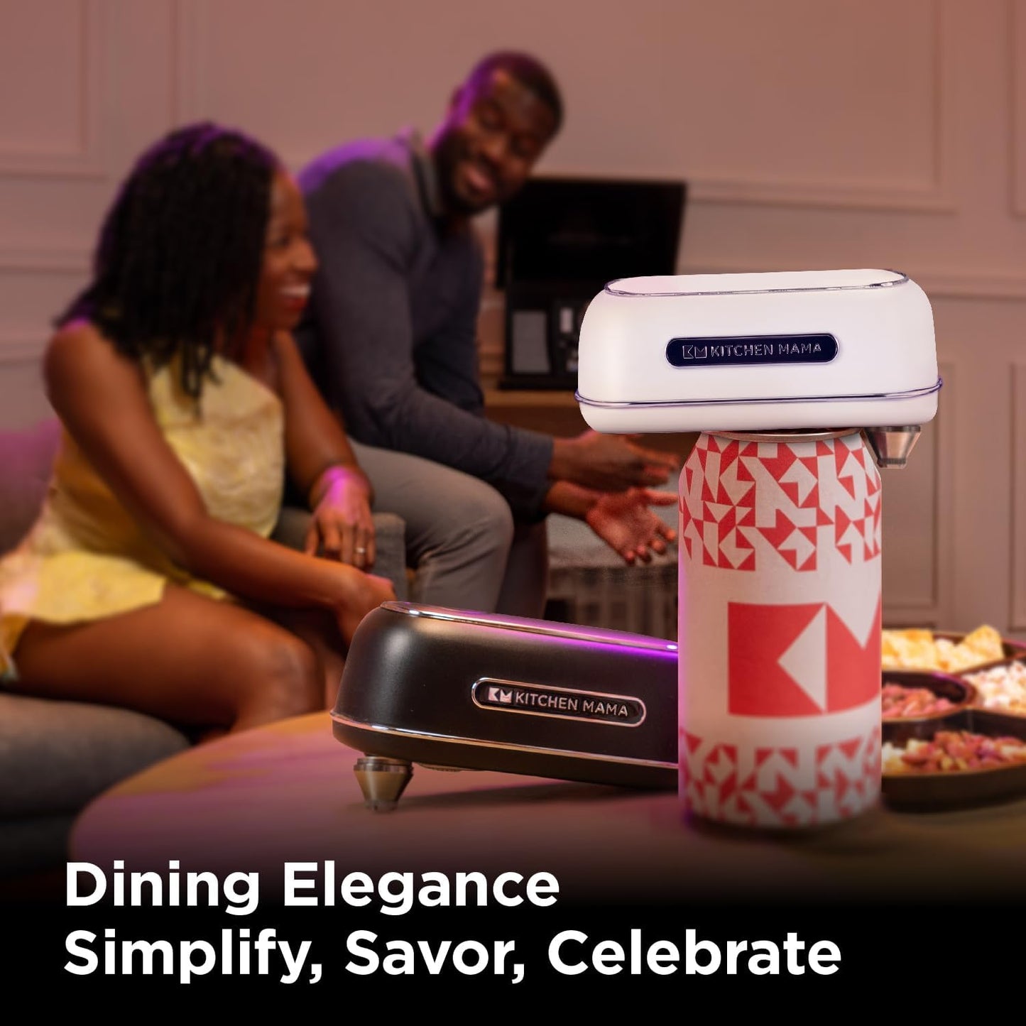 Kitchen Mama Orbit One Stainless Steel Rechargeable Electric Can Opener: Hands-Free, USB-C Charging, Automatic Stop, Smooth Edge, Safety, Blade for Large Cans, Heavy Duty, Soda Can and Pop Can