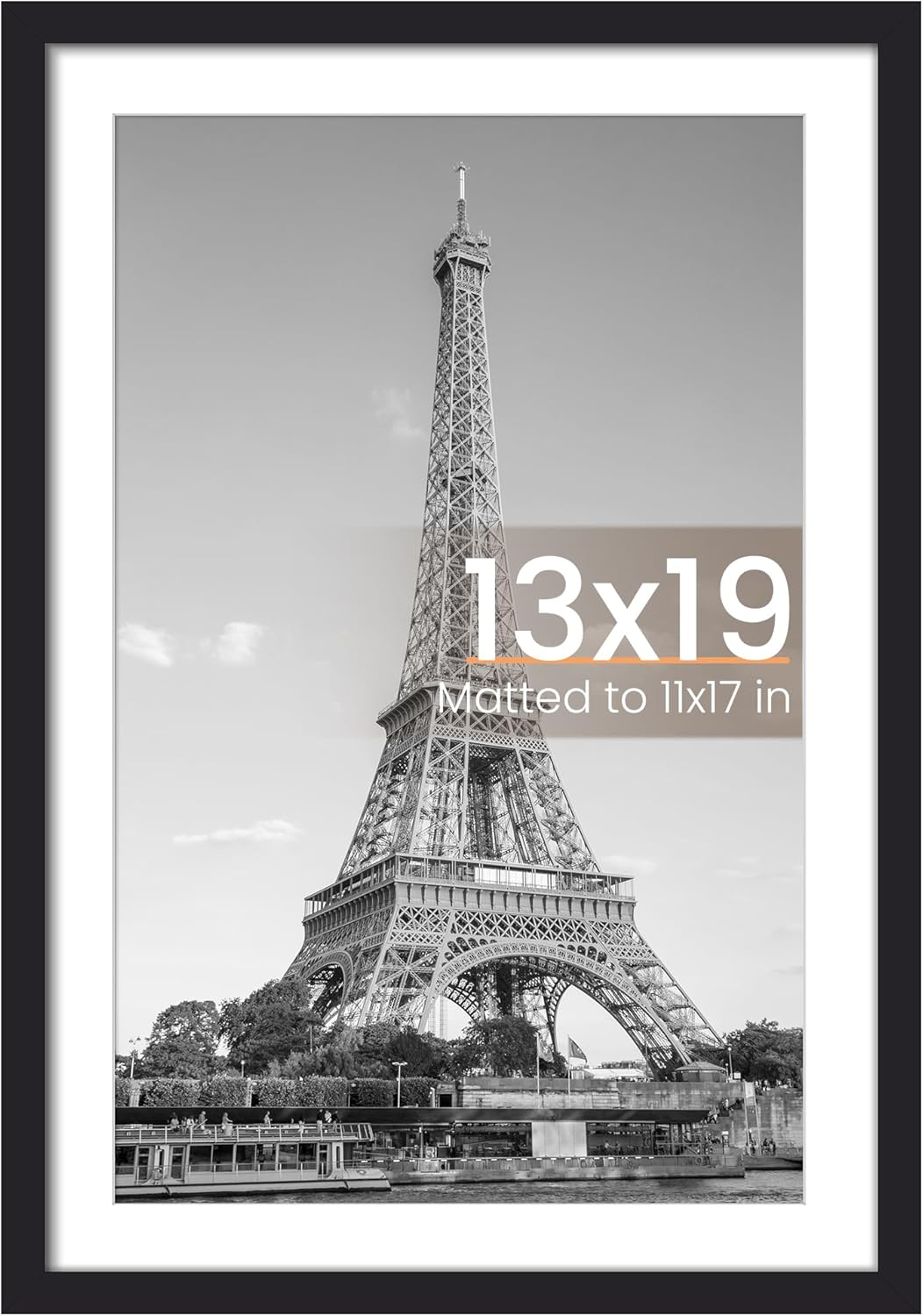 upsimples 11x14 Picture Frame, Display Pictures 8x10 with Mat or 11x14 Without Mat, Wall Hanging Photo Frames, Black