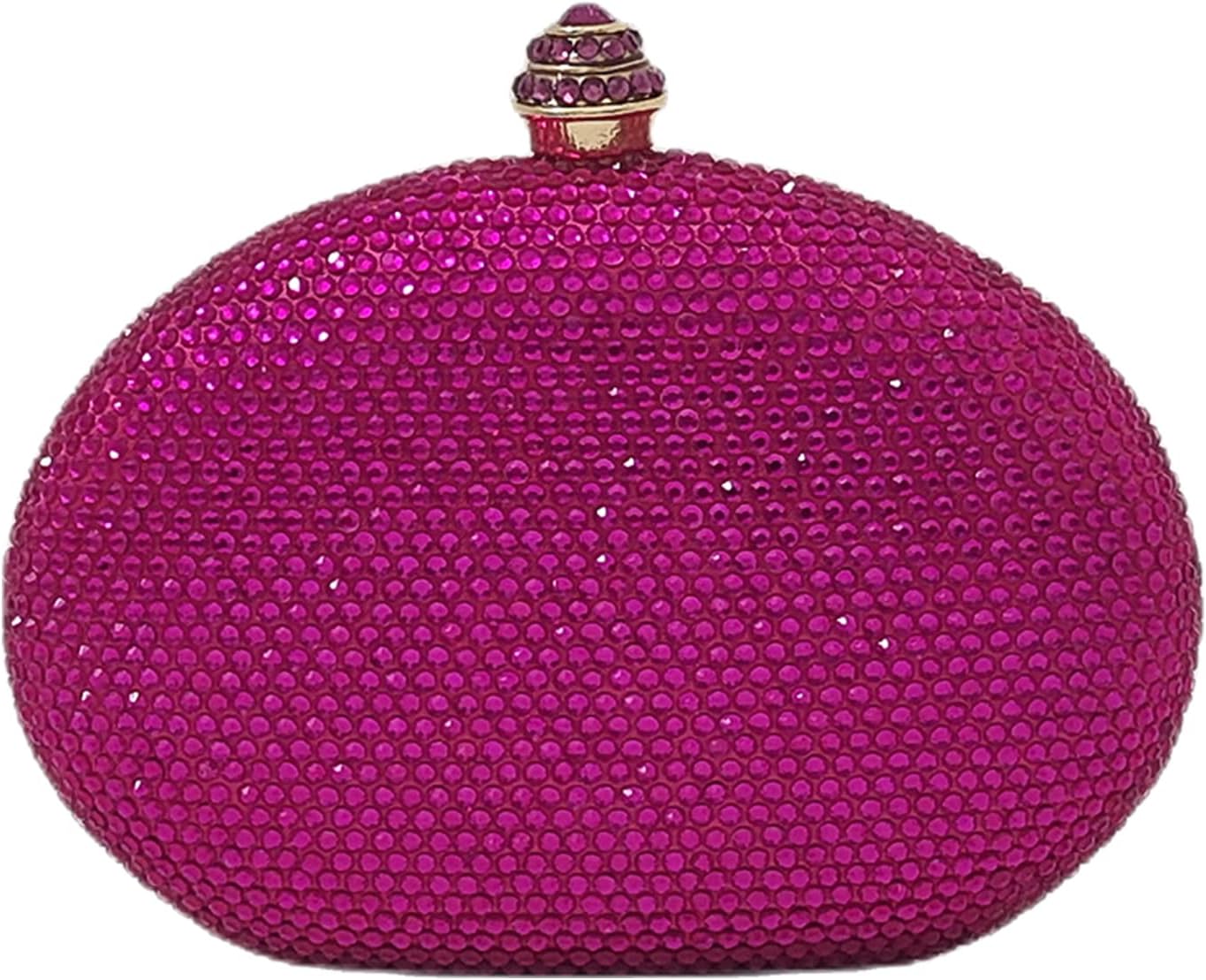 HUANG ZHUANG Egg Shape Crystal Clutch Purse Rhinestone Evening Bag for Women Party Wedding Cute Handbag