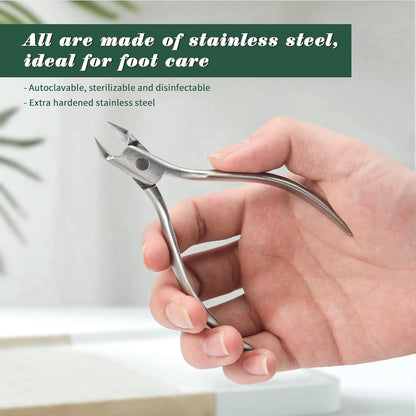 FVION Toenail Clippers for Ingrown Toenail Prevention, Straight Blade Podiatrist Nail Clippers for Thick Nails, Ergonomic Finger Nail Clippers for Adults, Seniors, Men and Women (Black)