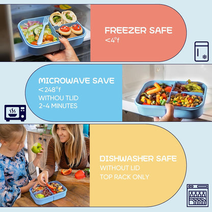 MISS BIG® Bento Box,Lunch Box Adult,Ideal Leak Proof Lunch Containers,Mom's Choice Lunch Box for Kids,No BPAs and No Chemical Dyes,Microwave and Dishwasher Safe Lunch Container (1900ml White)