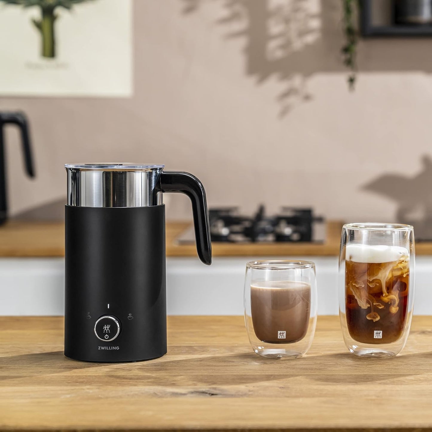 ZWILLING Enfinigy Electric Barista Non-Slip Milk Frother and Warmer, Black- Milk Steamer for Latte, Cappuccino, Macchiato