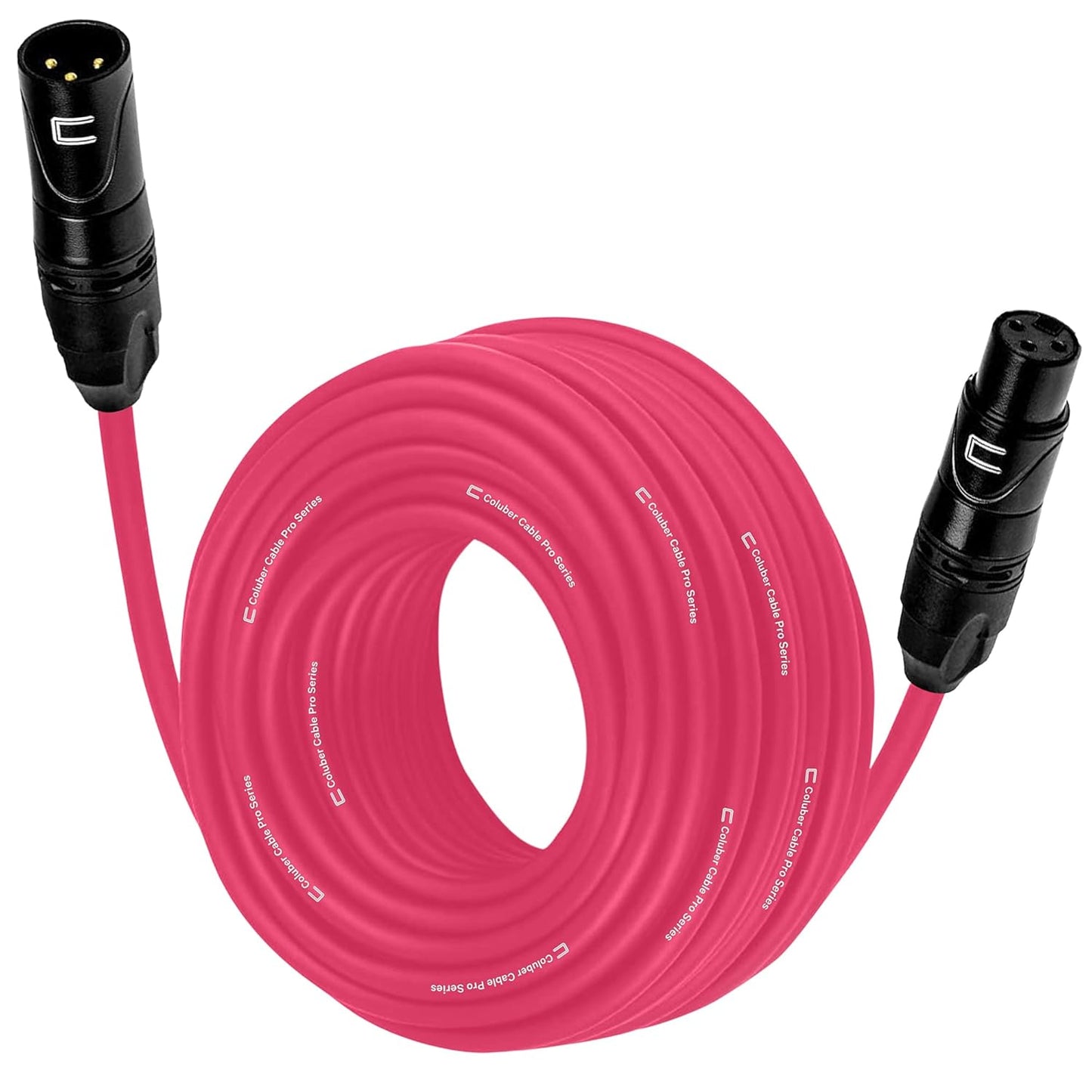 Balanced XLR Cable Male to Female - 6 Feet Pink - Pro 3-Pin Microphone Connector for Powered Speakers, Audio Interface or Mixer for Live Performance & Recording