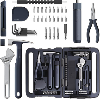 HOTO 40-Piece Tool Kit, Tool Set w/Smart Electric Screwdriver(Black)