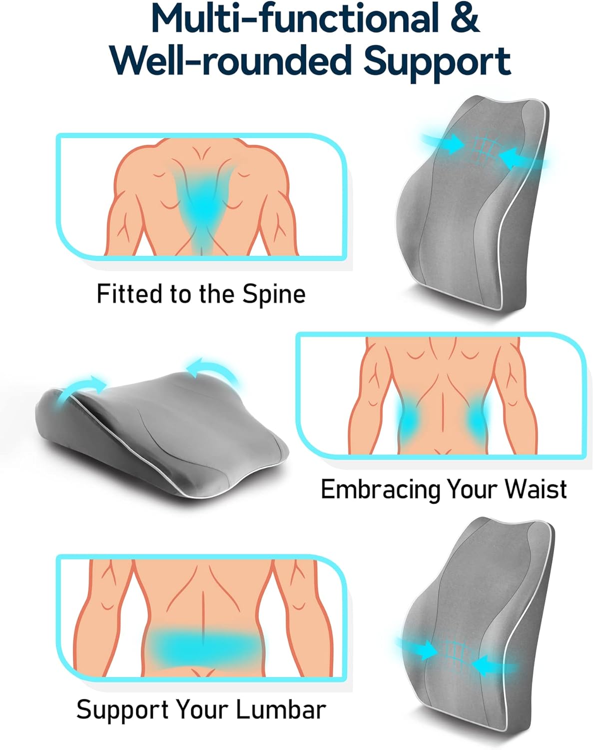 Purilite Select Ergonomic Lumbar Support Cushion
