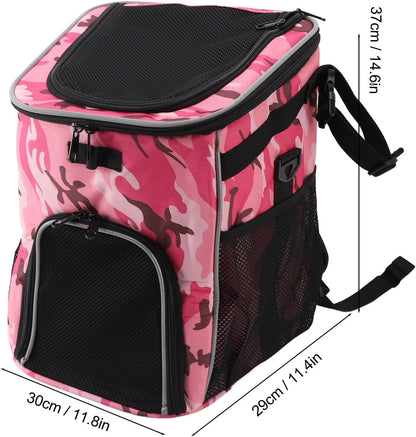 Dog Bike Basket, Waterproof Pet Bike Carrier, Removable Front Carrier Backpack with Side Pockets, Protable Pet Travel Bag for Outdoor, Road Trips, Dog Walking (Pink Camo)