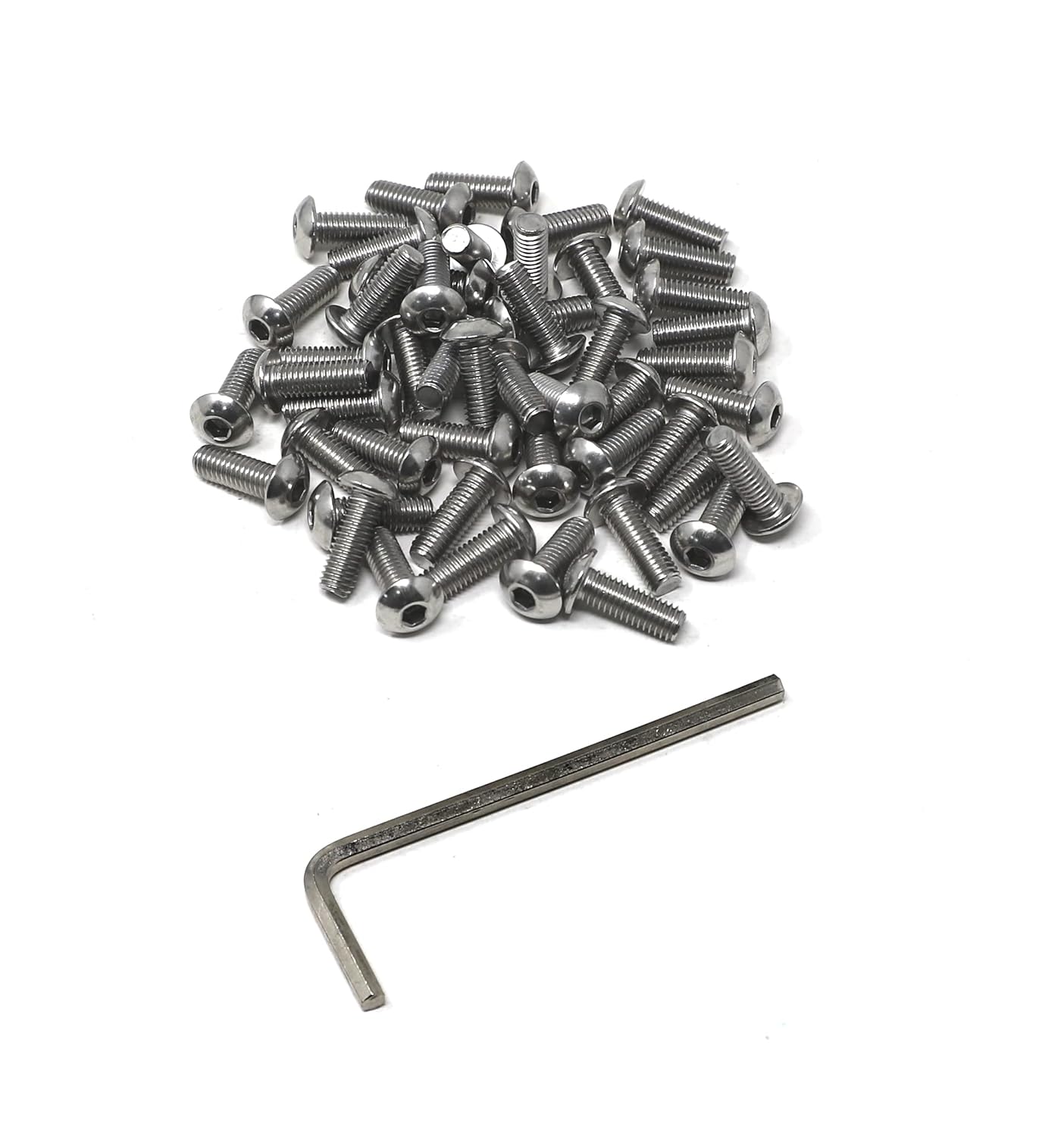 iexcell 50 Pcs M6 x 20mm Thread Pitch 1 mm Stainless Steel 304 Hex Socket Button Head Cap Screws Bolts Kit