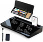 Ideal Swan Glass Desk Whiteboard with Storage, Black Desktop Whiteboard