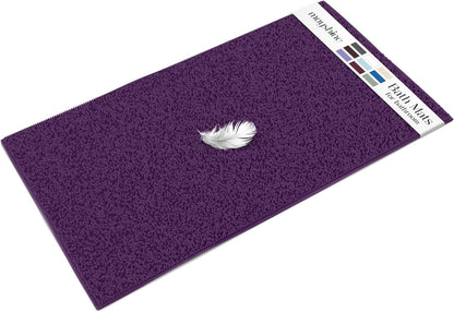 Soft Plush Chenille Bathroom Rug, Absorbent Microfiber Bath Mat, Machine Washable, Non-Slip Grip, Quick-Dry, Thick Shag Carpet Great for Bath, Shower Floor, Bedroom, or Door Mat (Beige, 17x24)