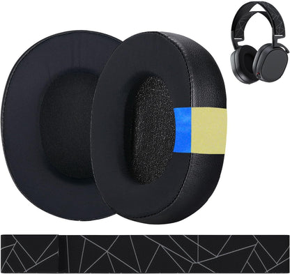 Ear Pads & Headband Replacement for SteelSeries Arctis 7/9 / Pro & Prime Wireless Gaming Headset etc. by MMOBIEL - Cooling Gel Ear Pad Cushions & Elastic Fabric Headband Top Pad Cushion