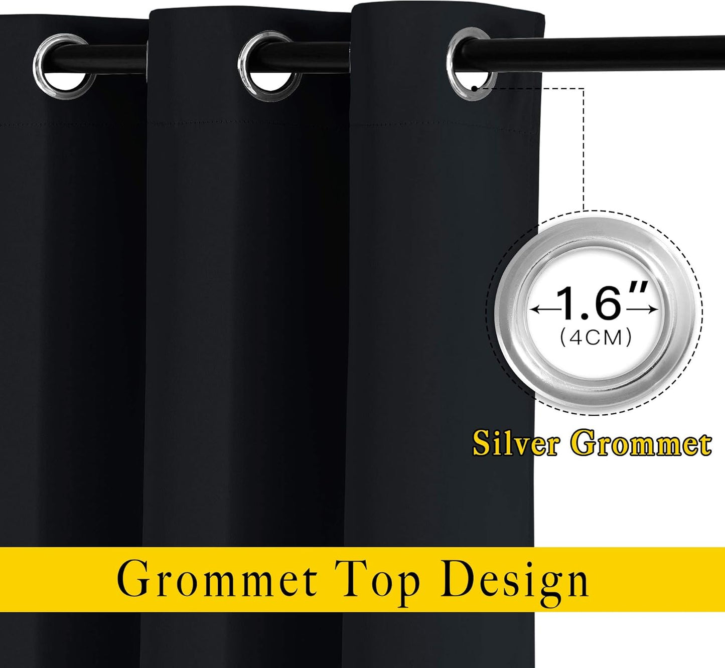 NICETOWN Blackout Curtains 2 Panels for Bedroom- Thermal Insulated Grommet Blackout Curtains 63 Inches Long for Living Room/Kitchen Rideaux occultants (2 Panels, W42 x L63 -Inch,Grey)