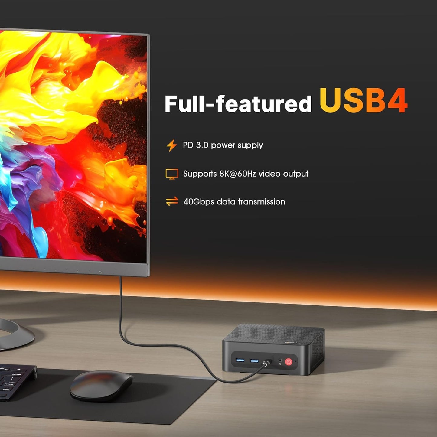 BOSGAME P4 Gaming Mini PC Ryzen 7 5700U 32GB RAM 1TB NVMe M.2 2280 SSD, 11-Pro OS Mini Computers, Micro PC 4K 60Hz Triple Display, HDMI+DP+Type-C, WiFi 6E, BT5.2, PD3.0, Dual 2.5GbE LAN