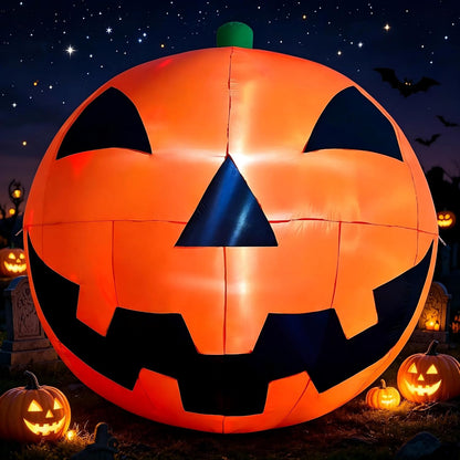 10.2 FT Halloween Giant Inflatable Pumpkin, Blow Up LED Light Pumpkin Halloween Party Supplies, Extra Large Inflatable Pumpkin for Outdoor Yard, Lawn, Garden, Fall Festival Decor& Commercial Use