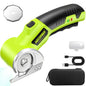 Cordless Electric Scissors: 4V Rechargeable Rotary Cardboard Cutter, 3000mAh Battery, with LED Light & Safety Lock, 2 Blades, Electric Box Cutter for Fabric Carpet Carton Plastic Leather Cloth