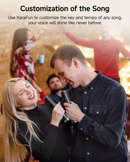 Karaoke Machine for Adults & Kids with Screen Lyrics Display, 2 Wireless Microphones Auto-Charging, Portable Bluetooth Speaker PA System WiFi/HDMI, Home Outdoor Party Speaker (Shell Series) (Shell S2)