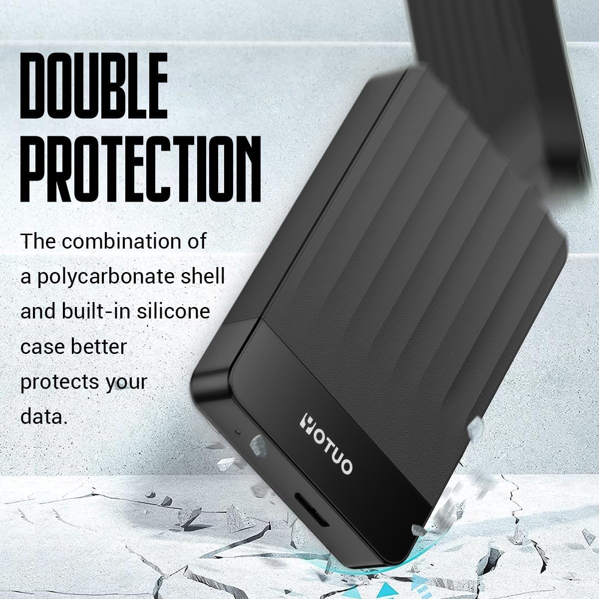 YOTUO 320GB External Hard Drive, Portable Storage Expansion HDD, USB 3.0 & USB-C for PC, Mac, Desktop, Laptop, Smartphone, PS4, Xbox One, Xbox 360, Office & Game, Black