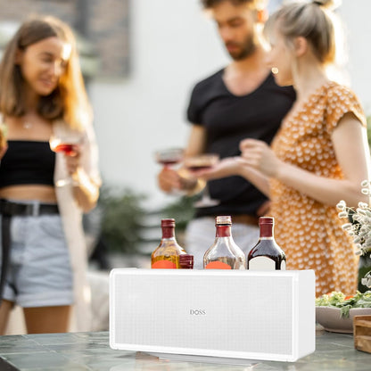DOSS SoundBox Ultra Bluetooth Speaker with 2.1 Sound Channel Audio, 80W Superior Sound with Deep Bass, Two DSP Technologies, 18H Playtime, BT 5.3, Wireless for Home, Office, Bedroom-Gold